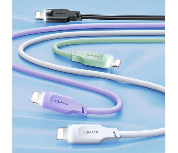 USAMS Kabel lightning 2,4A 1,2m Fast Charging purpurowy - 1569060 - zdjęcie 2